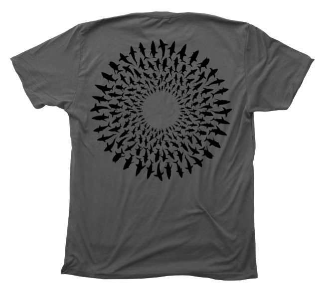 Great White Shark Mandala T-Shirt - Dark Grey