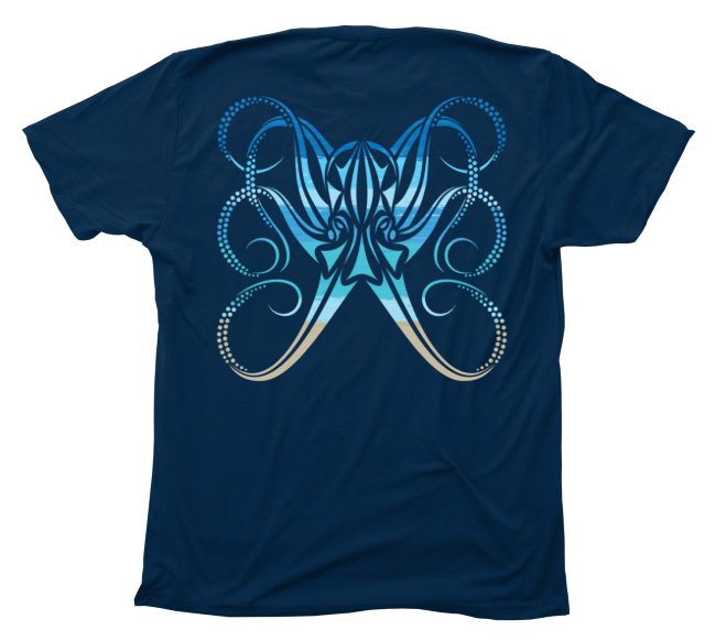 Octopus Beachscape Navy T-Shirt