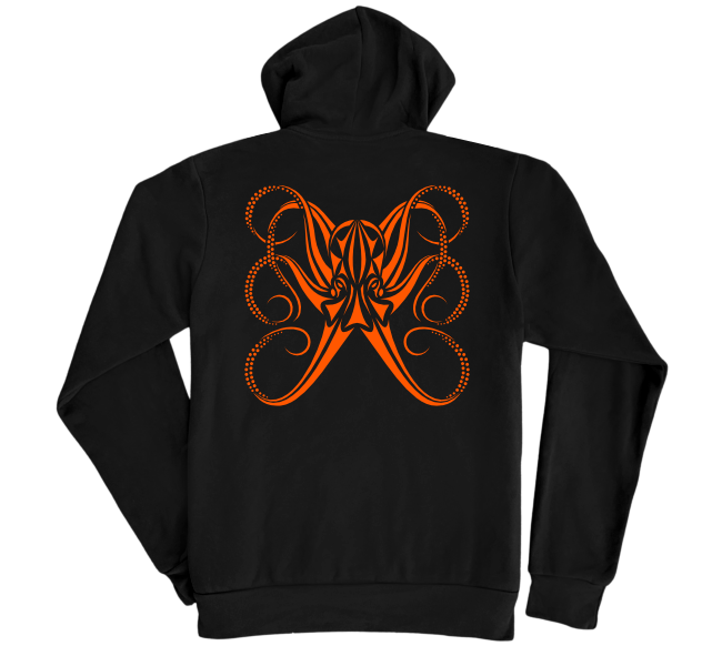 Octopus Pullover Hoodie Maroon
