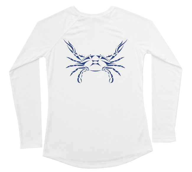 Blue Crab Performance Build-A-Shirt (Women - Back / WH)