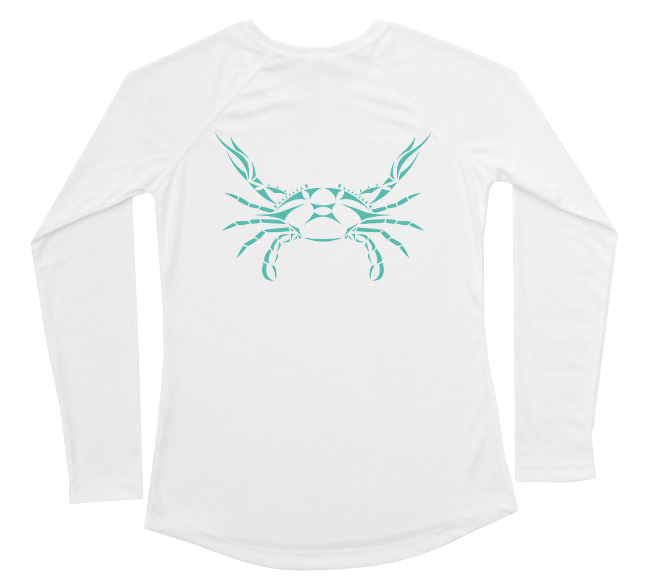 Blue Crab Performance Build-A-Shirt (Women - Back / WH)