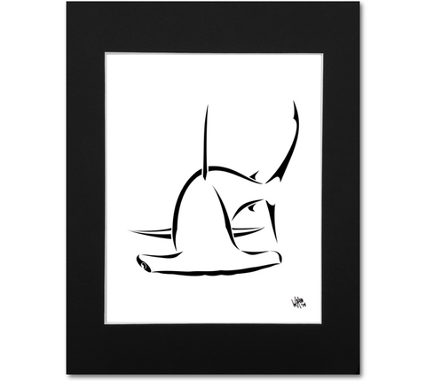 Great Hammerhead Art Print - Black Mat 8x10 Print