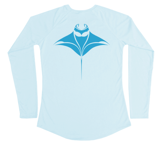 Manta Ray Swim Shirt - UV Protective Ladies Manta Ray Shirt - Back