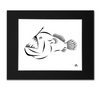 Anglerfish Wall Art Print - Anglerfish Black and White Abstract Artwork