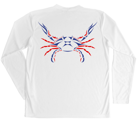 Blue Crab Red White and Blue Sun Shirt