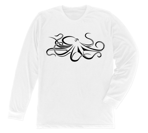 Giant Pacific Octopus Long Sleeve T-Shirt Build-A-Shirt (Front / WH)