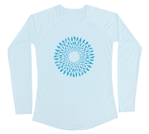 Great White Shark Mandala Performance Build-A-Shirt (Women - Front / AB)