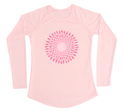 Great White Shark Mandala Performance Build-A-Shirt (Women - Front / PB)