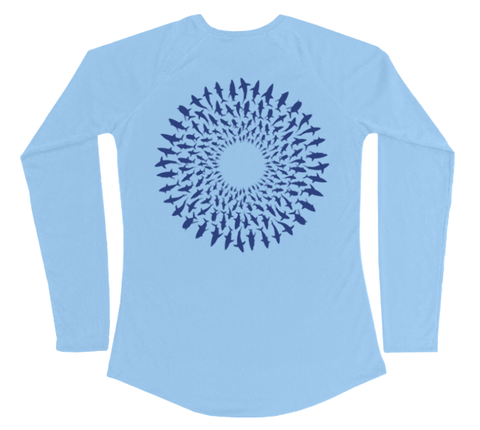 Great White Shark Mandala Performance Build-A-Shirt (Women - Back / CB)
