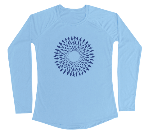 Great White Shark Mandala Performance Build-A-Shirt (Women - Front / CB)