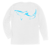 Great White Shark Long Sleeve T-Shirt Build-A-Shirt (Back / WH)