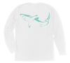 Great White Shark Long Sleeve T-Shirt Build-A-Shirt (Back / WH)