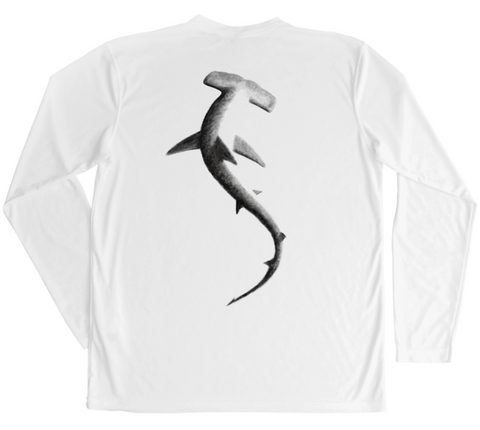Hammerhead Charcoal Drawing Swim Shirt
