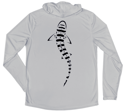 Men's Long Sleeve Leopard Shark Hooded Sun Shirt