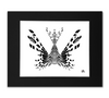 Lionfish Art Print - Black and White Lionfish Design