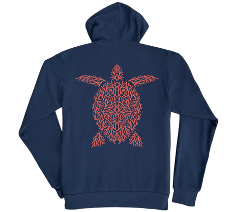 Sea Turtle Coral Form Pullover Hoodie