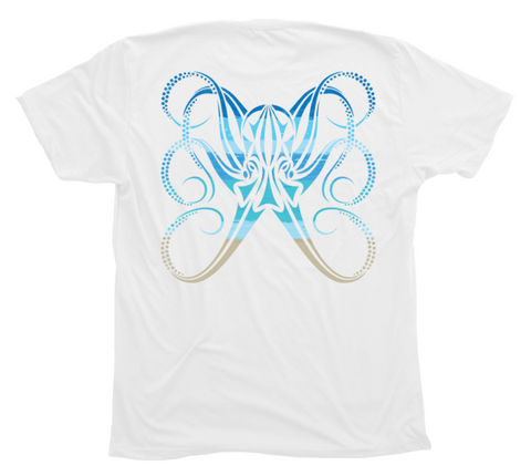 Octopus Beachscape White T-Shirt
