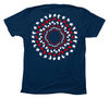 Sea Turtle Mandala Red White and Blue Navy T-Shirt