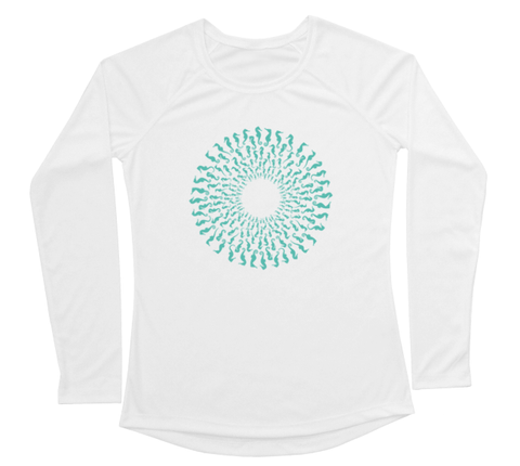 Seahorse Mandala Performance Build-A-Shirt (Women - Front / WH)