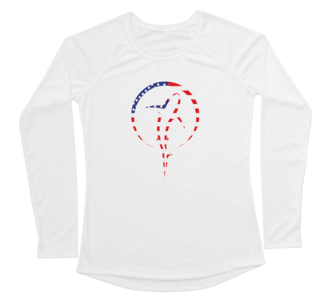Shark Zen American Flag Womens Swim Shirt