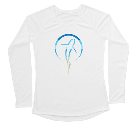 Shark Zen Womens Long Sleeve UV Beachscape White Performance Shirt