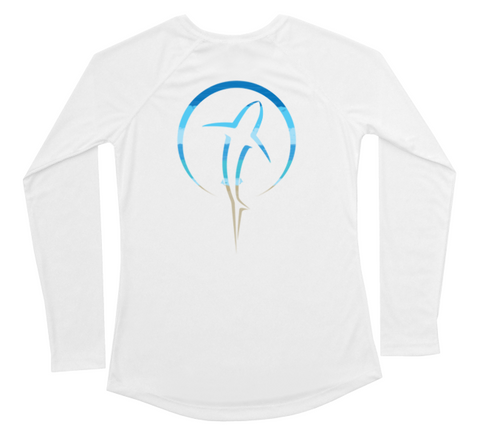 Shark Zen Womens Long Sleeve UV Beachscape White Swim Shirt