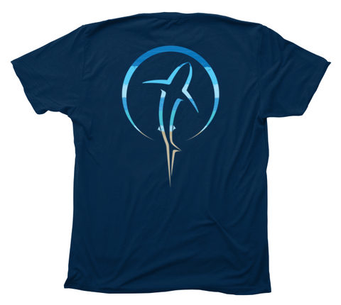 Shark Zen Beachscape Navy T-Shirt