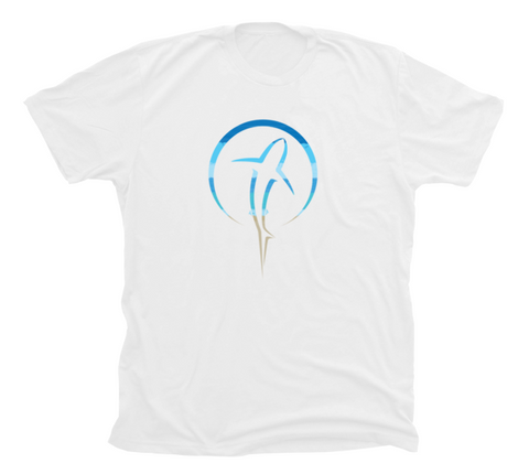 Shark Zen Beachscape White T-Shirt Front