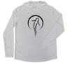 Men's Long Sleeve Shark Performance Hooded Sun Shirt - Grey