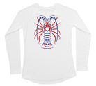 Spiny Lobster Red White and Blue Womens Swim Shirt