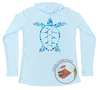 Womens Long Sleeve Water Camouflage Sea Turtle Performance Swim Hoodie