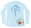 Womens Long Sleeve Water Camouflage Shark Performance Hoodie - Arctic Blue