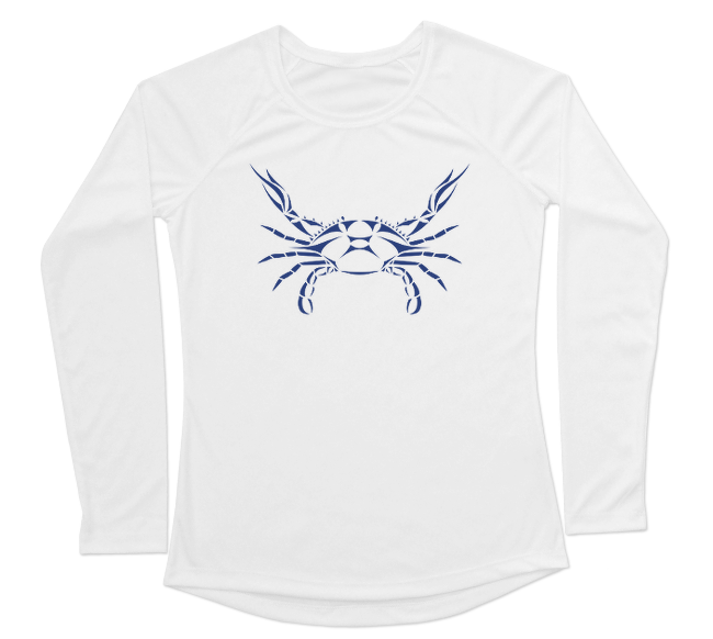 Blue Crab Performance Build-A-Shirt (Women - Front / WH)