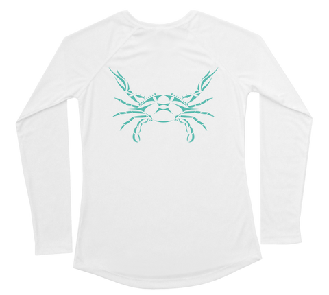 Blue Crab Performance Build-A-Shirt (Women - Back / WH)