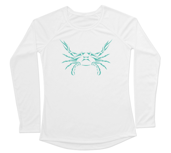 Blue Crab Performance Build-A-Shirt (Women - Front / WH)