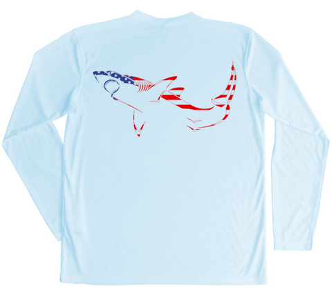 Shark American Flag Swim Shirt