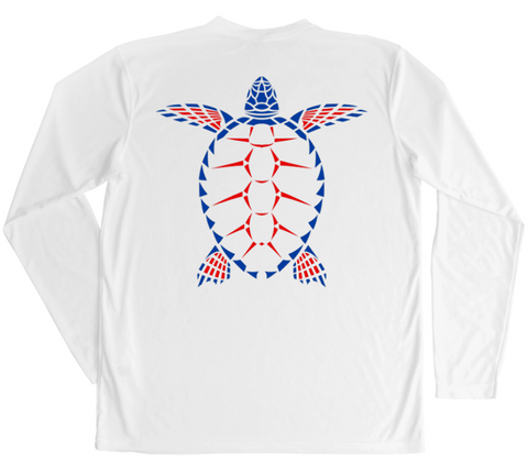 Sea Turtle Red White and Blue Sun Shirt