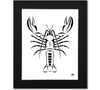 Maine Lobster Art Print - Black Mat 16x20 Print