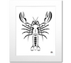 Maine Lobster Art Print - White Mat 16x20 Print