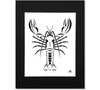 Maine Lobster Art Print - Black Mat 8x10 Print