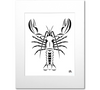 Maine Lobster Art Print - White Mat 8x10 Print