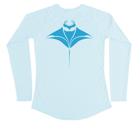 Manta Ray Swim Shirt - UV Protective Ladies Manta Ray Shirt - Back
