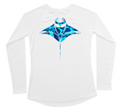 Womens Long Sleeve UV Water Camouflage Manta Ray Swim Shirt