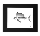 Sailfish Wall Art Print - Museum Quality Black And White Billfish Artwork