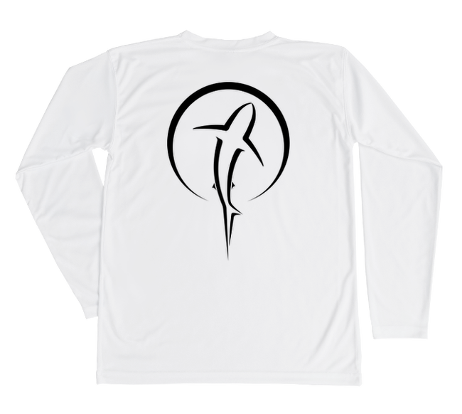 Kids Swim Shirt | Shark Zen White Long Sleeve Sun Shirt