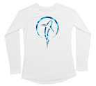 Womens Long Sleeve UV Blue Water Camouflage Shark Swim Shirt