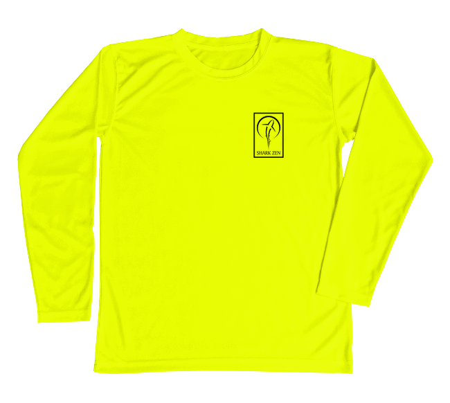 Shark Safetly Yellow Long Sleeve Sun Shirt - Front