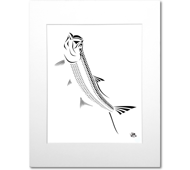 Tarpon Wall Art Print - White Mat