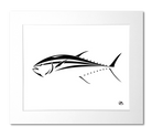 Bluefin Tuna Art Print - Black and White Tuna Design