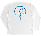 Men's Long Sleeve UV Blue Water Camouflage Shark Swim Shirt
